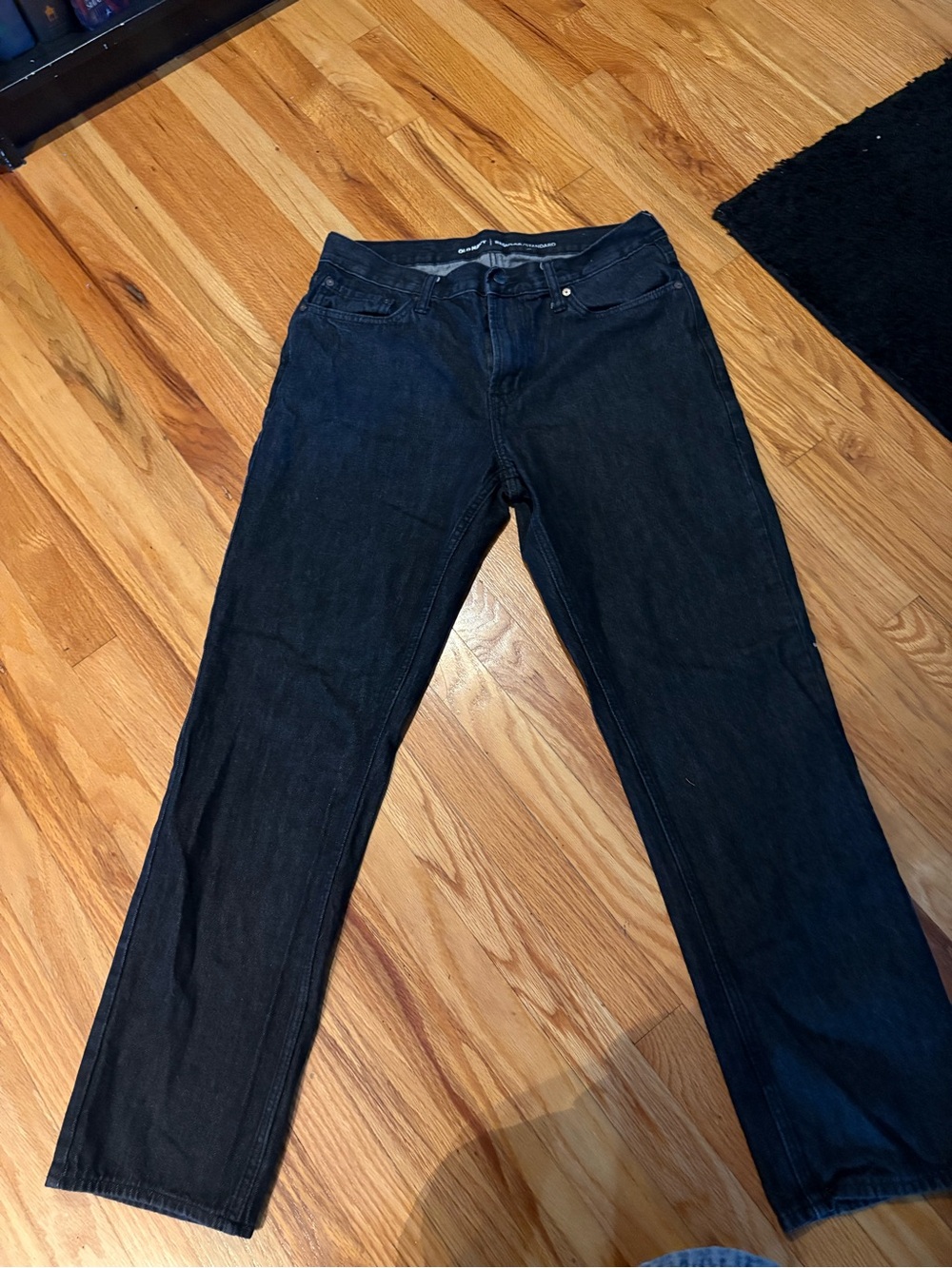Men's Black Straight-Leg Jeans